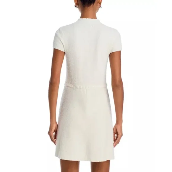 AQUA Women's Cream Textured Short Sleeve‎ Fit & Flare Mini Dress - XXL - Picture 2 of 11